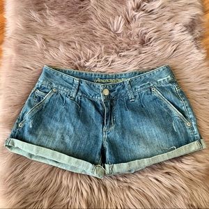 American Eagle Roll Up Denim Shorts